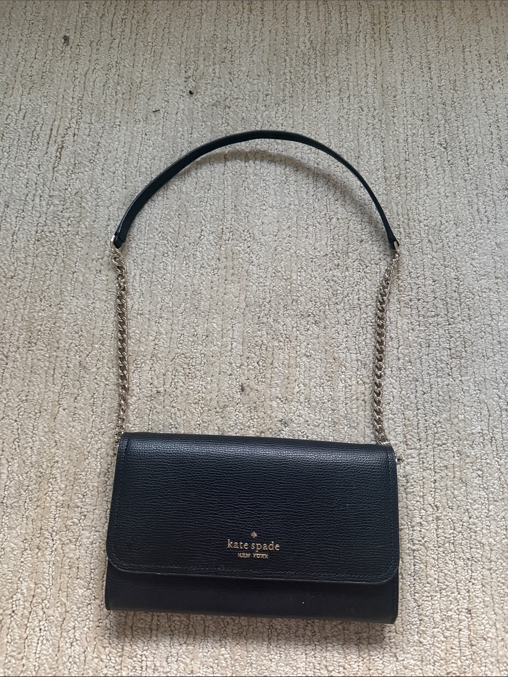 kate spade Black Leather Chain Strap Shoulder Bag